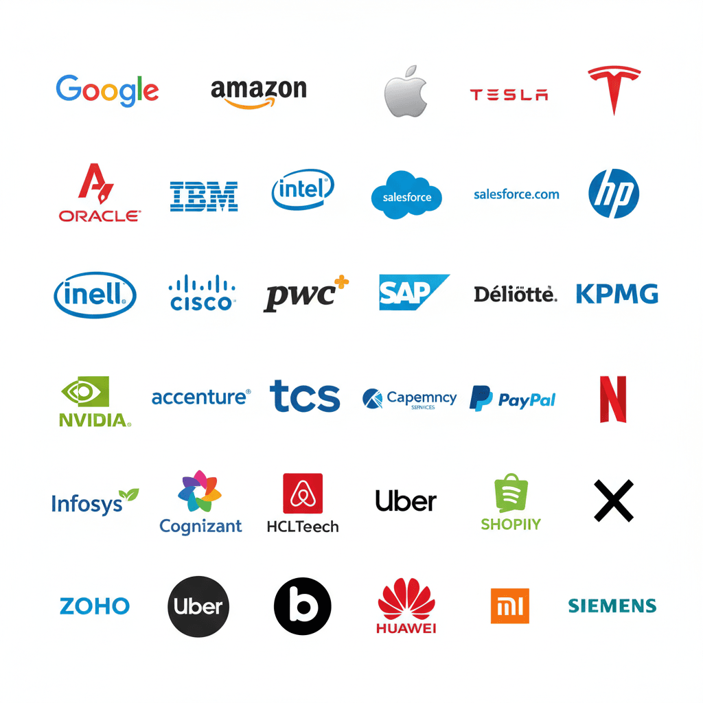 Logos of top global companies